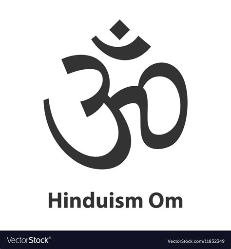 Icon Om Or Aum Symbol Hinduism Religion Sign Vector Image