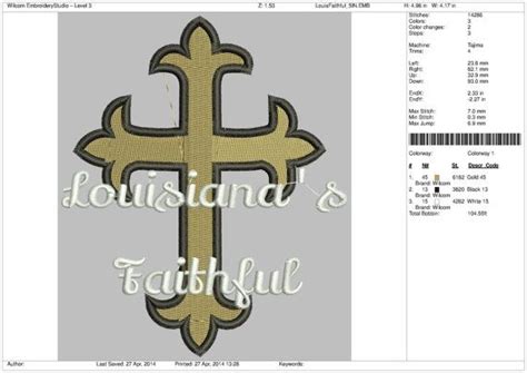Louisianas Faithful Digital Embroidery Design By Onesuperdesign 550