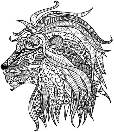 Detailed Lion Advanced Coloring Page Lion Coloring Pages Animal