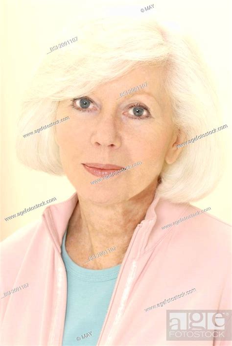 Portrait Of 65 Yr Old Woman Model Stock Photo Picture And Rights
