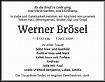 Traueranzeigen von Werner Brösel | www.abschied-nehmen.de