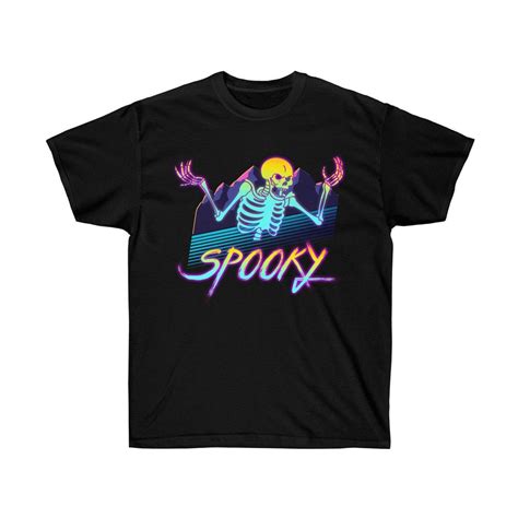 Retro Vaporwave 80s Spooky Skeleton Meme T Shirt Funny Etsy