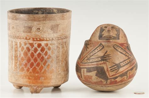 Lot 1120 Mayan Tripod Vase And Casas Grandes Human Effigy Jar 2 Items