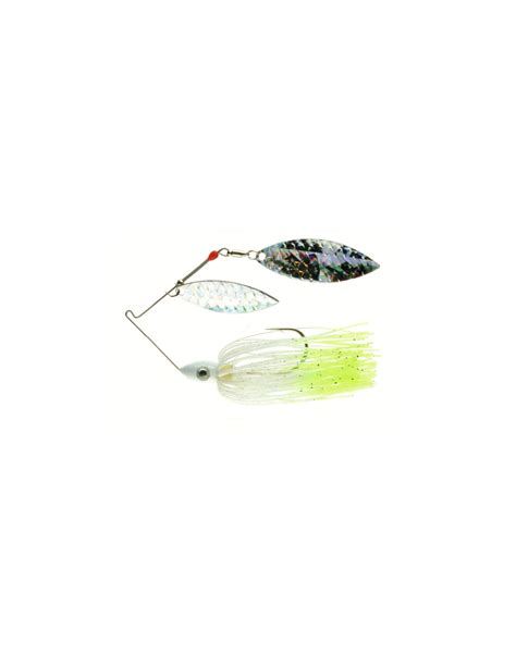 Pulsator Shattered Glass Spinnerbait White With Chartreuse Tips Nichols Lures