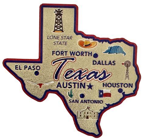 Texas The Lone Star State Foil Fridge Magnet