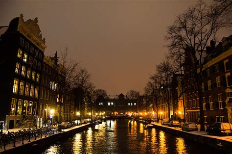 Snowy Amsterdam At Night Photograph By Frank Gaertner Fine Art America