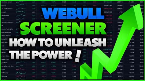 Webull boasts of no commissions or fees for most transactions. LET'S LEARN TO USE THE WEBULL SCREENER TO FIND NEXT WEEK'S ...