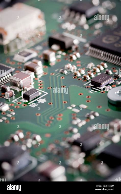 Computer Circuit Board Closeup Macro Stock Photo Alamy