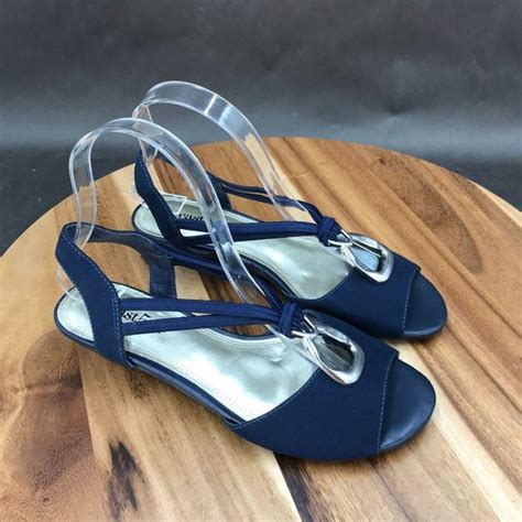 east 5th shoes east 5th blue faux suede slingback sandals slip on womens size 6 poshmark