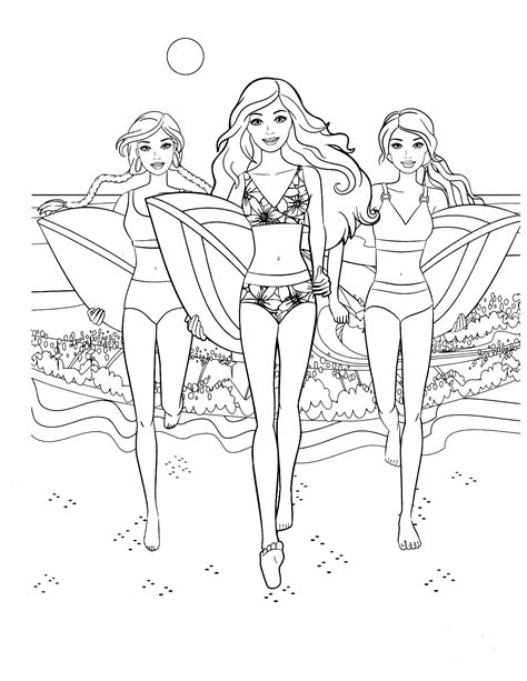 Barbie Coloring Pages For Girls Babes Adults Print Color Craft