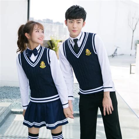 Winter School Uniforms Men And Women Japanese Navy Sailor Students