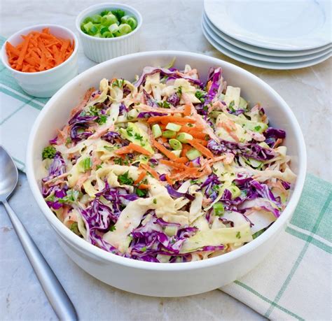 Tri Color Cole Slaw Is A Creamy Vegetable Side Salad