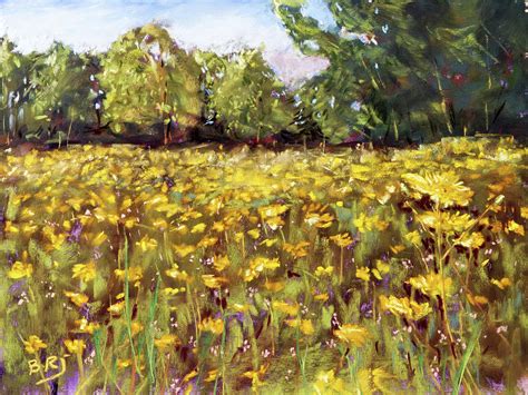 Growing Wild Wildflower Landscape Painting By Barry Jones Fine Art