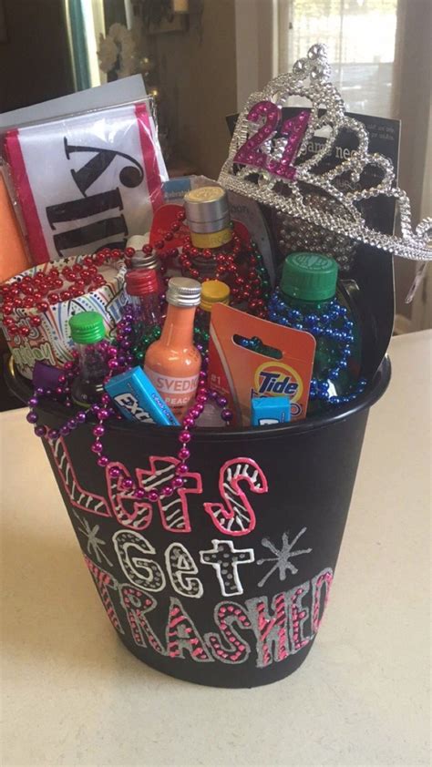 I have covered almost all the things a guy would love to get or in other words, i can say these are some perfect 21st birthday presents for him. 21st birthday gift In a trash can saying let s get Unique ...