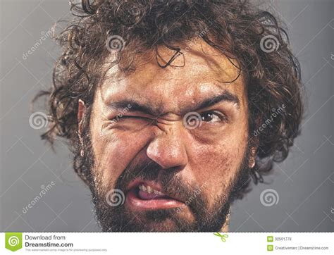 Weird And Crazy Guy Stock Image Image Of Face Grey 32501779