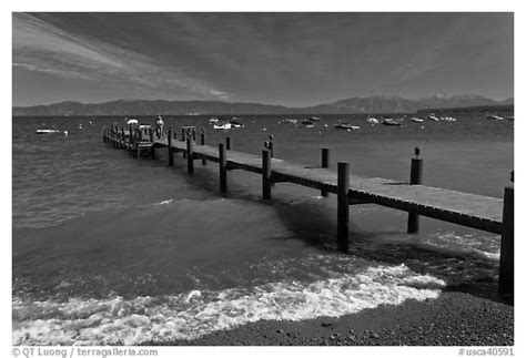 Black And White Picturephoto Dock On A Windy Day West
