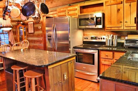 Mountain View Log Cabin Kitchen Remodel Countertops Cabin Kitchens