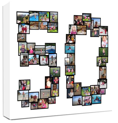 Personalised Photo Collage Canvas Number Collage Montage