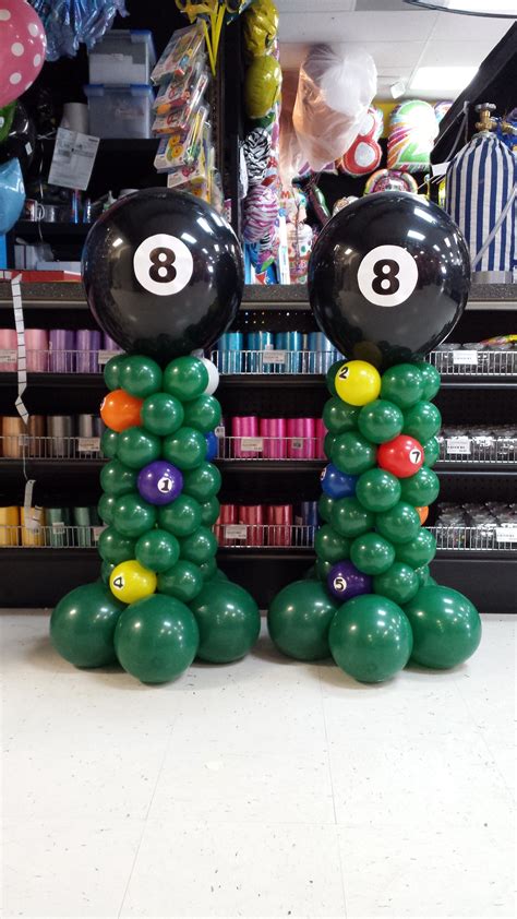 Made These For A Billiard Themed 60th Birthday Party Balloon Columns