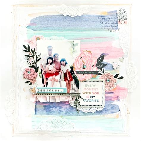 Scrapbook Ideas With Paint Striped Background Paper Using Maggie