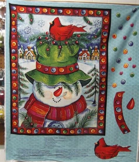 Did you scroll all this way to get facts about snowman fabric panel? 1 Springs "Happy Snowman" Christmas Lap Quilt/Wallhanging ...