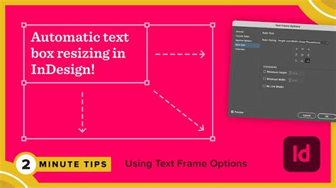 Auto Sizing Text Frames In Indesign Adobe 2 Minute Tip Youtube