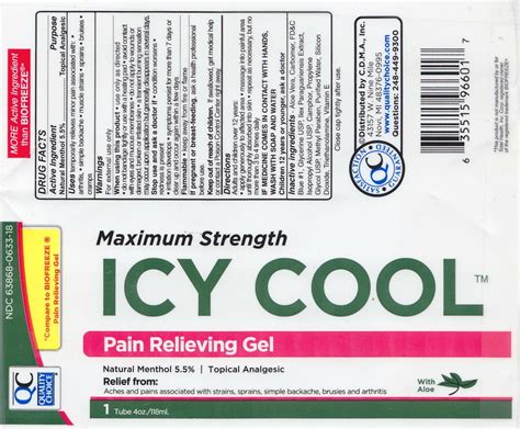 Icy Cool Maximum Strength Gel Cdma Inc