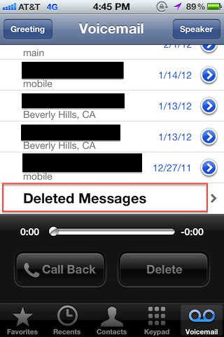 Deleting an entire conversation in messages requires a different set of steps. How to recover deleted voicemail from iPhone 4S? - Ask ...