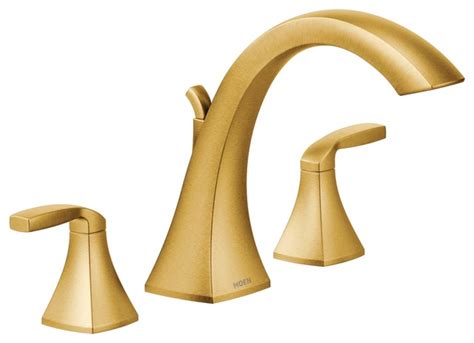 At your doorstep faster than ever. Moen Voss Brushed Gold Two-Handle Roman Tub Faucet ...