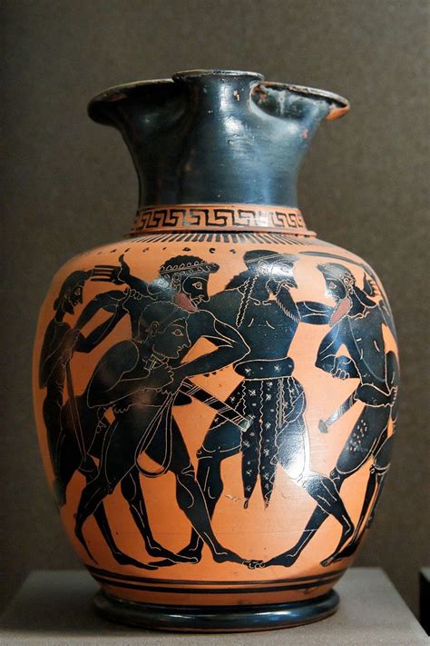 Oinochoe Del Pintor Taleides Odysseus Y Ajax Louvre Época Arcaica