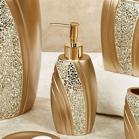 Glamour Mosaic Champagne Gold Bath Accessories Glamour Bathroom