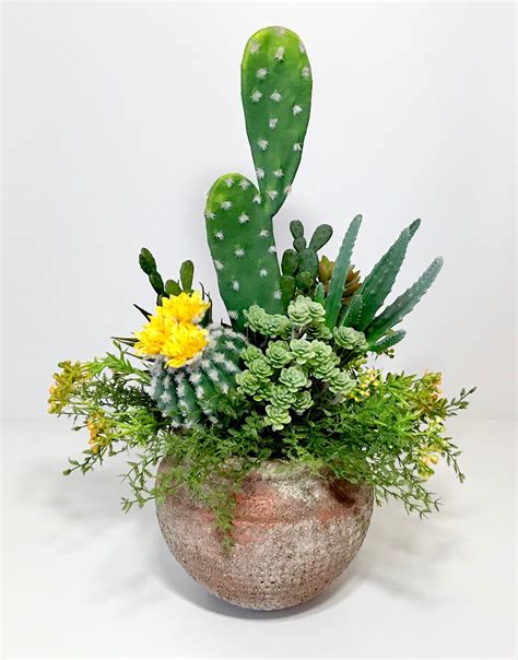 Artificial Cactus Faux Succulents Large Arrangement Terra Etsy