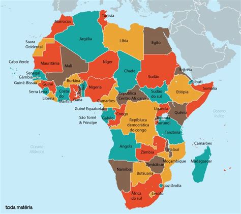 Aspectos Gerais Da África Mapa Países E Economia Toda Matéria