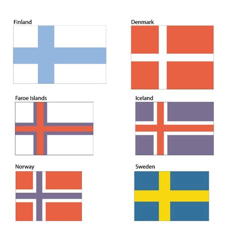 Scandinavische Flagsai Royalty Free Stock Svg Vector