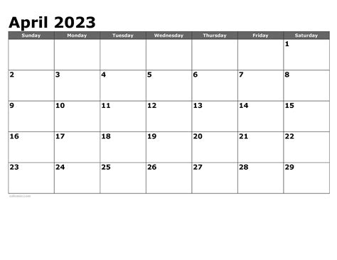 April 2023 Calendar Free Printable Pdf Xls And Png