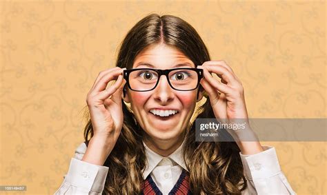 Portrait Of Young Female Nerd High Res Stock Photo Getty Images