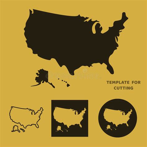 United States Of America Map Template For Laser Cutting Wood Carving