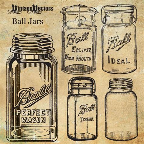 Mason Jars Vector Art Jar Vintage Mason Jars Mason Jars