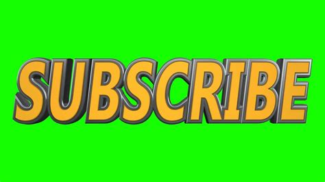 Subscribe 3d Text In Green Screen Free Stock Footage Youtube