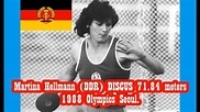 Martina Hellmann (DDR) DISCUS 71.84 meters (OR) at the 1988 Olympics ...