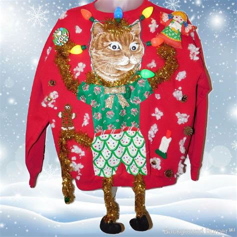 Pin On Ugly Christmas Cat Sweaters