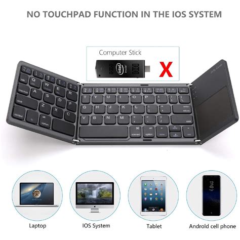 Foldable Bluetooth Keyboard Pocket Portable Mini Wireless Keypad