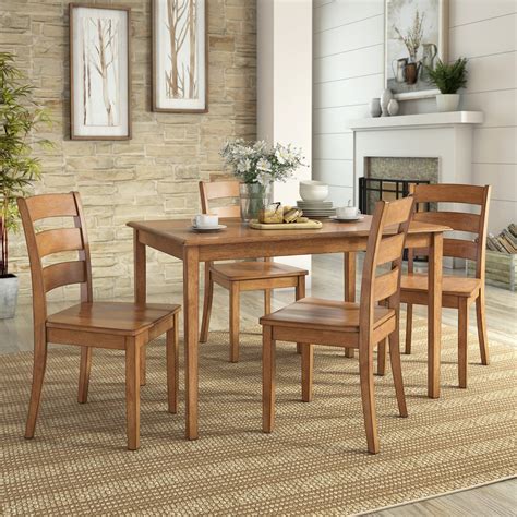 Lexington 5 Piece Dining Set With 48 Dining Table And 4 Ladder Back