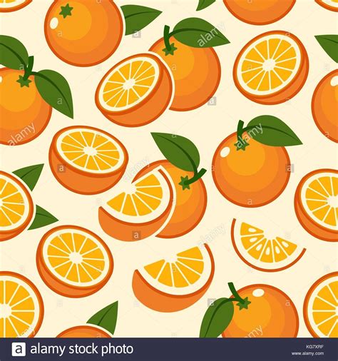 Orange Fruit Pattern Sweet Sweet Vintage Beautiful Citrus Seamless