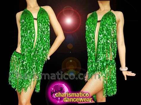 Dazzling Green Exquisite Fringe Diva Dress