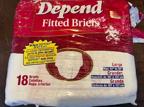 Vintage Depend Fitted Briefs 1 Pack 18 Large 6 Tape Adult Diapers Ebay
