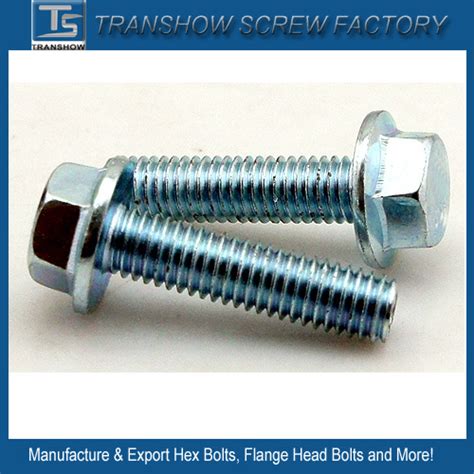 M10x35 Galvanized Steel Hex Bolt With Flange China Hex Bolt With