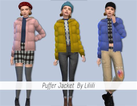 Sims 4 Cc Maxis Match Liliili Sims Puffer Jacket 32 S