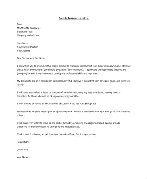 Two Weeks Notice Letter Short And Sweet Collection Letter Template