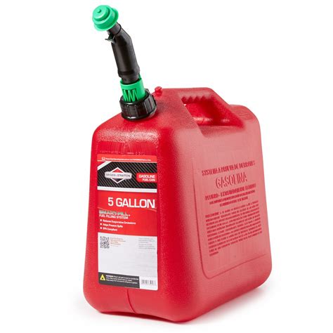 Briggs And Stratton Gas Can Polyethylene 5 Gal Capacity 14 34 In